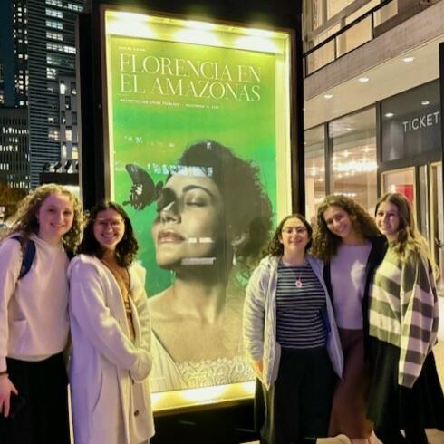 Students at Broadway play